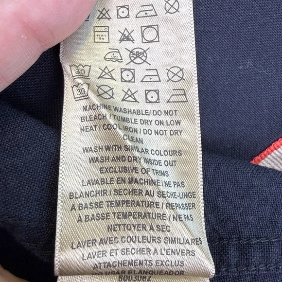 Vtg Burberry Women's L Slim Luxury Black Oxford Y2K Big EKD Logo Placket Lining - Picture 15 of 16